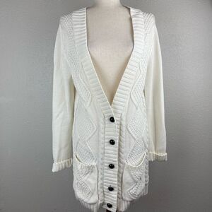 VENUS Ivory Cardigan Sweater Size M EUC